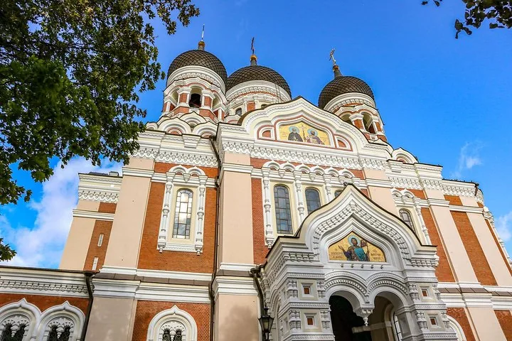 Alexander Nevsky Cathedral with its distinctive onion domes.